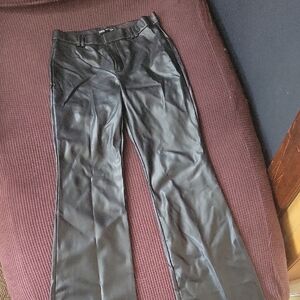 Zara Black Leather Look Trousers